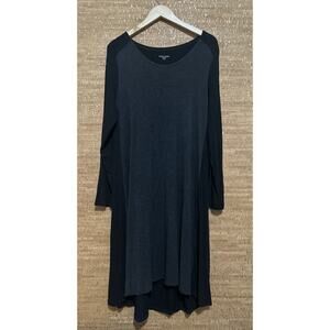 Eileen Fisher Stretch Viscose Grey Jersey Melange Dress Size XL